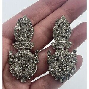 Vintage Tara Statement Hindged Bling Earrings